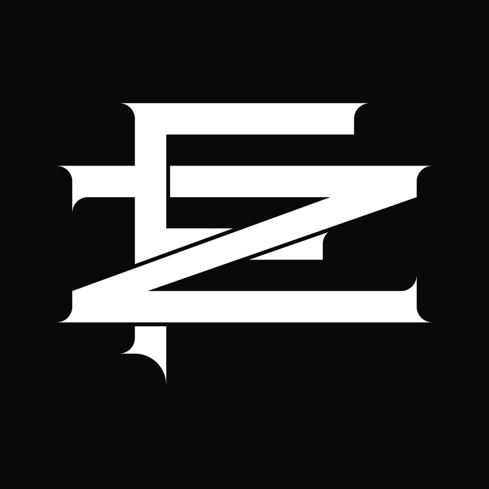 zf logo monogram met wijnoogst overlappende gekoppeld stijl ontwerp sjabloon vector