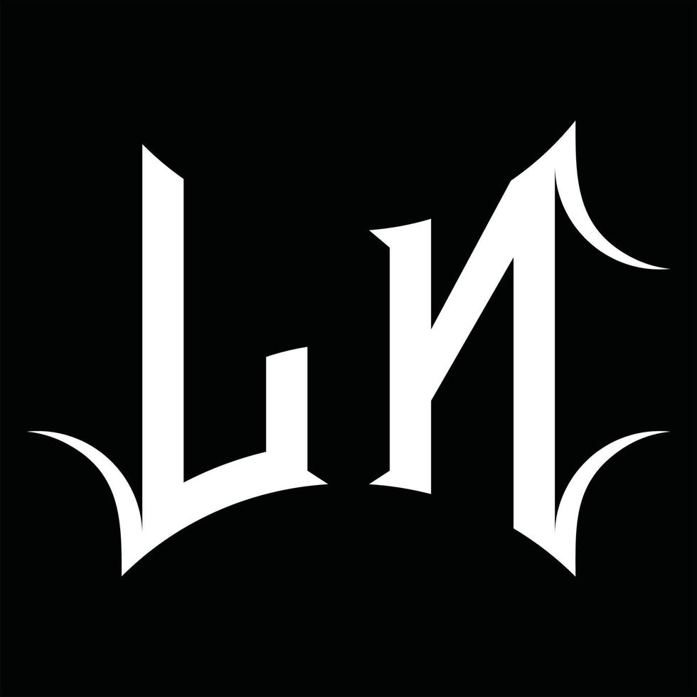 ln logo monogram met abstract vorm ontwerp sjabloon vector