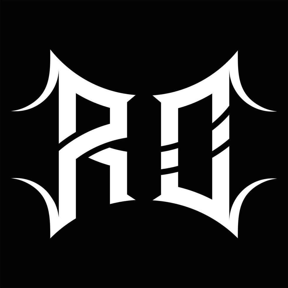 ro logo monogram met abstract vorm ontwerp sjabloon vector