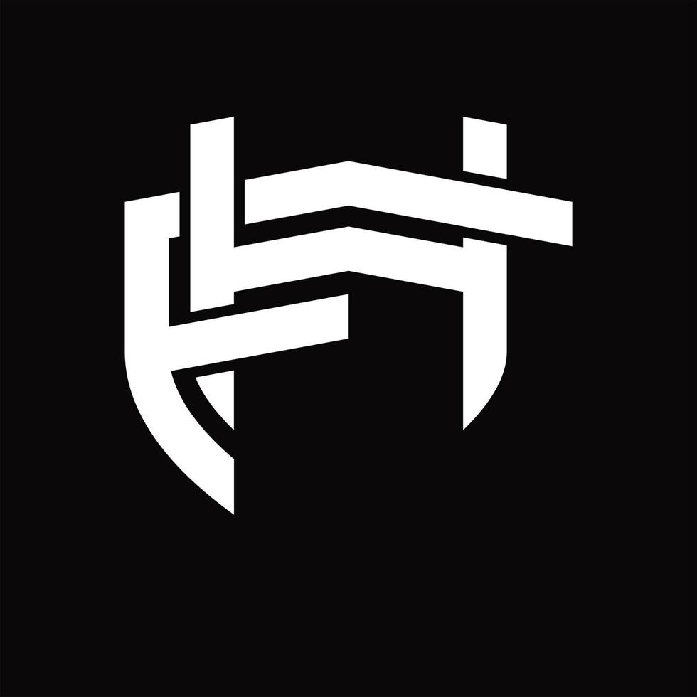hf logo monogram wijnoogst ontwerp sjabloon vector