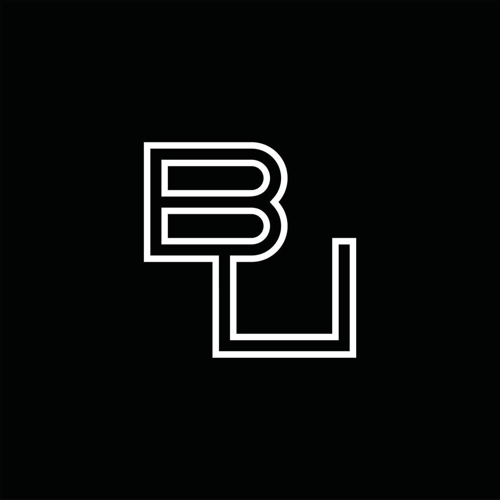 bu logo monogram met lijn stijl ontwerp sjabloon vector