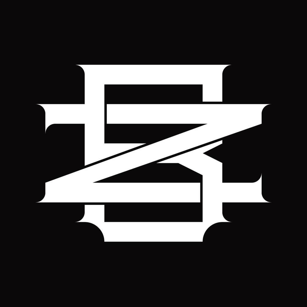 zb logo monogram met wijnoogst overlappende gekoppeld stijl ontwerp sjabloon vector