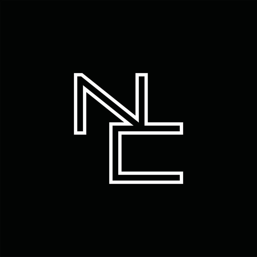 nc logo monogram met lijn stijl ontwerp sjabloon vector