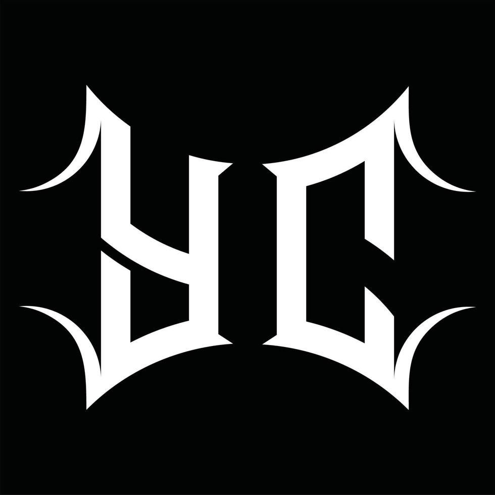 yc logo monogram met abstract vorm ontwerp sjabloon vector