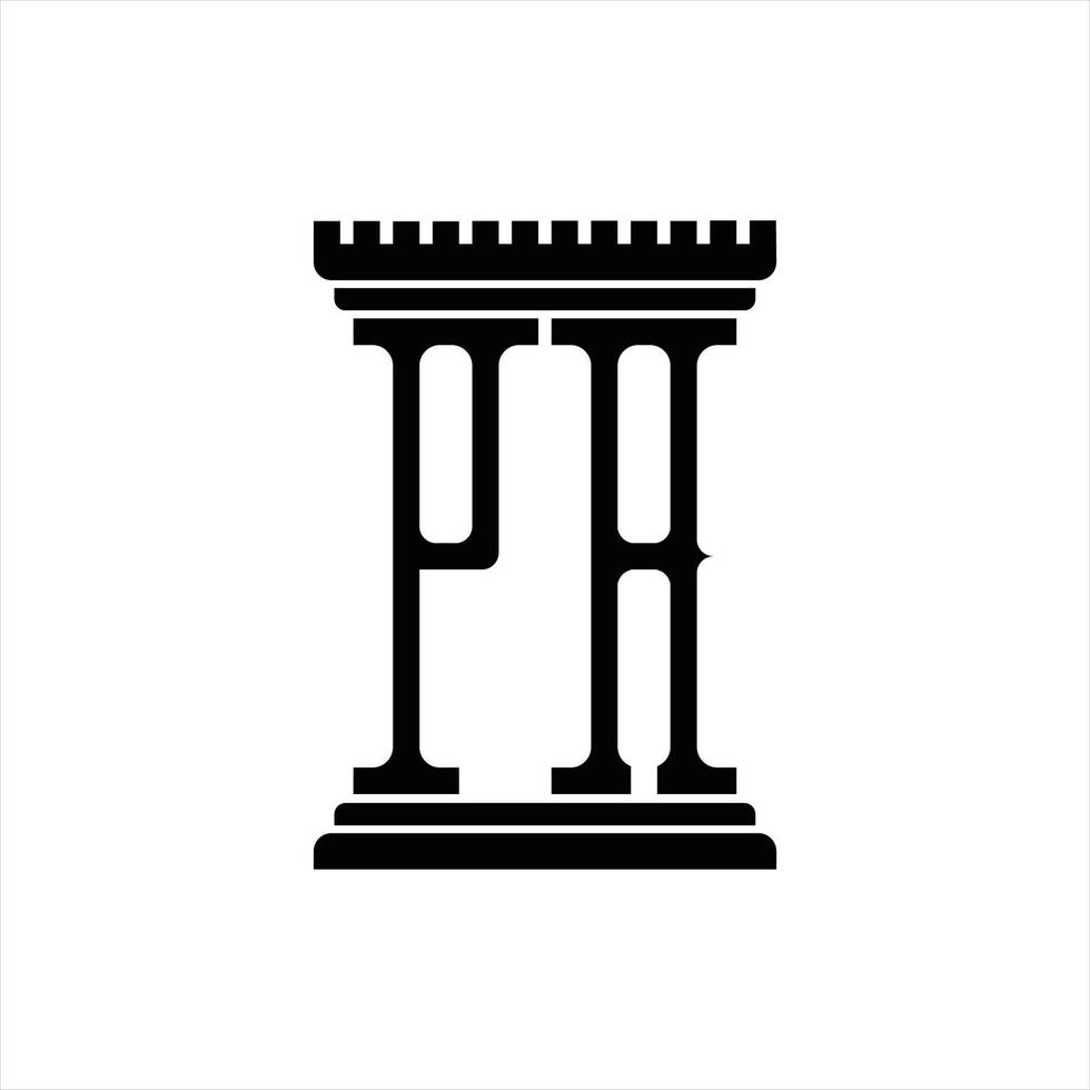 vader logo monogram met pijler vorm ontwerp sjabloon vector