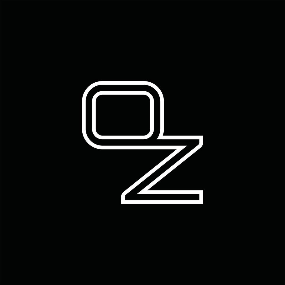 oz logo monogram met lijn stijl ontwerp sjabloon vector