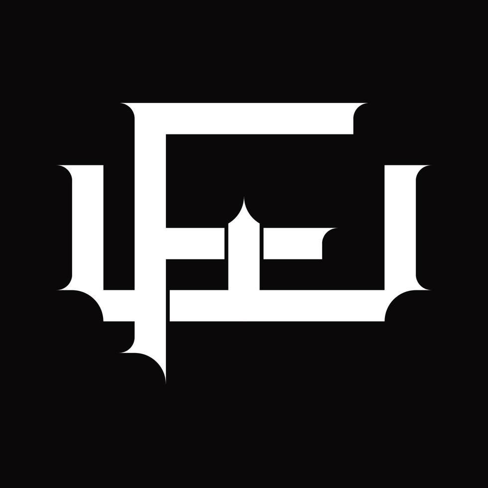 wf logo monogram met wijnoogst overlappende gekoppeld stijl ontwerp sjabloon vector