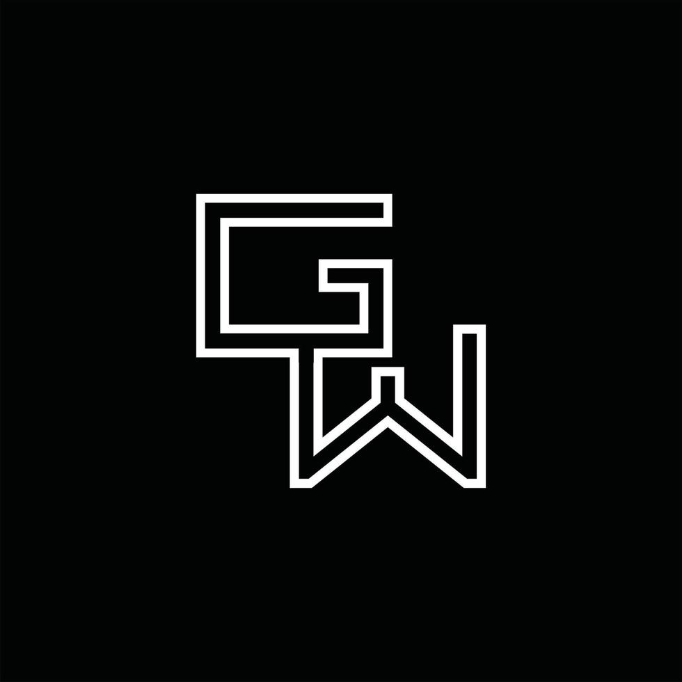 gw logo monogram met lijn stijl ontwerp sjabloon vector