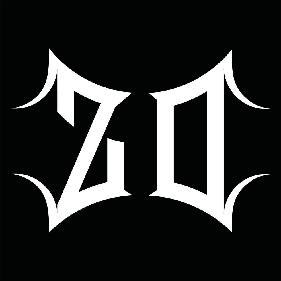 zd logo monogram met abstract vorm ontwerp sjabloon vector