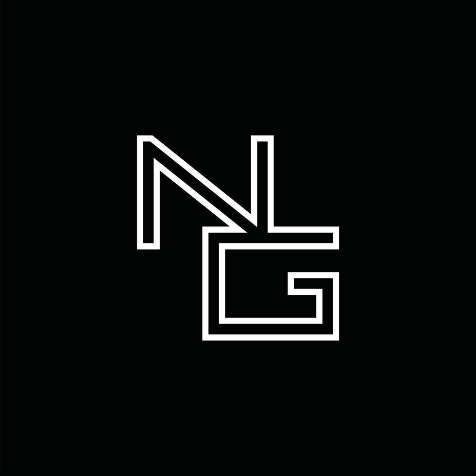 ng logo monogram met lijn stijl ontwerp sjabloon vector