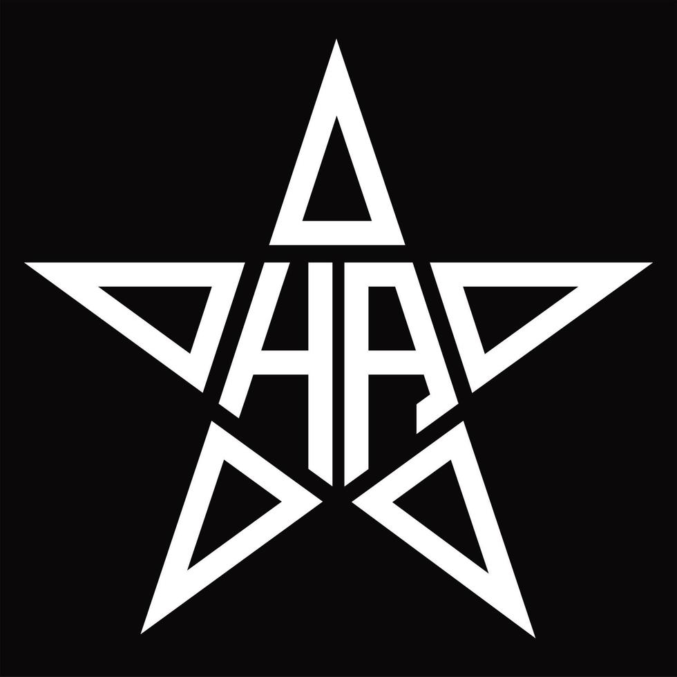ha logo monogram met ster vorm ontwerp sjabloon vector