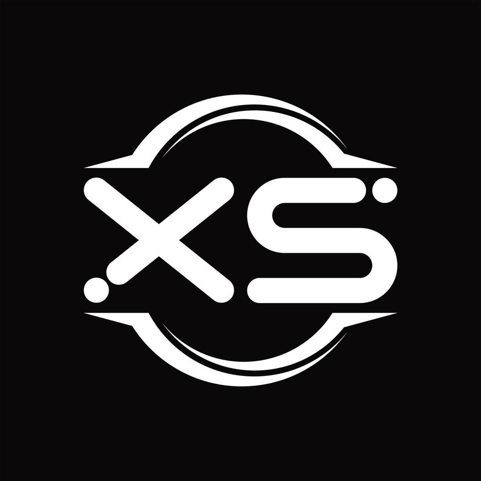 xs logo monogram met cirkel afgeronde plak vorm ontwerp sjabloon vector