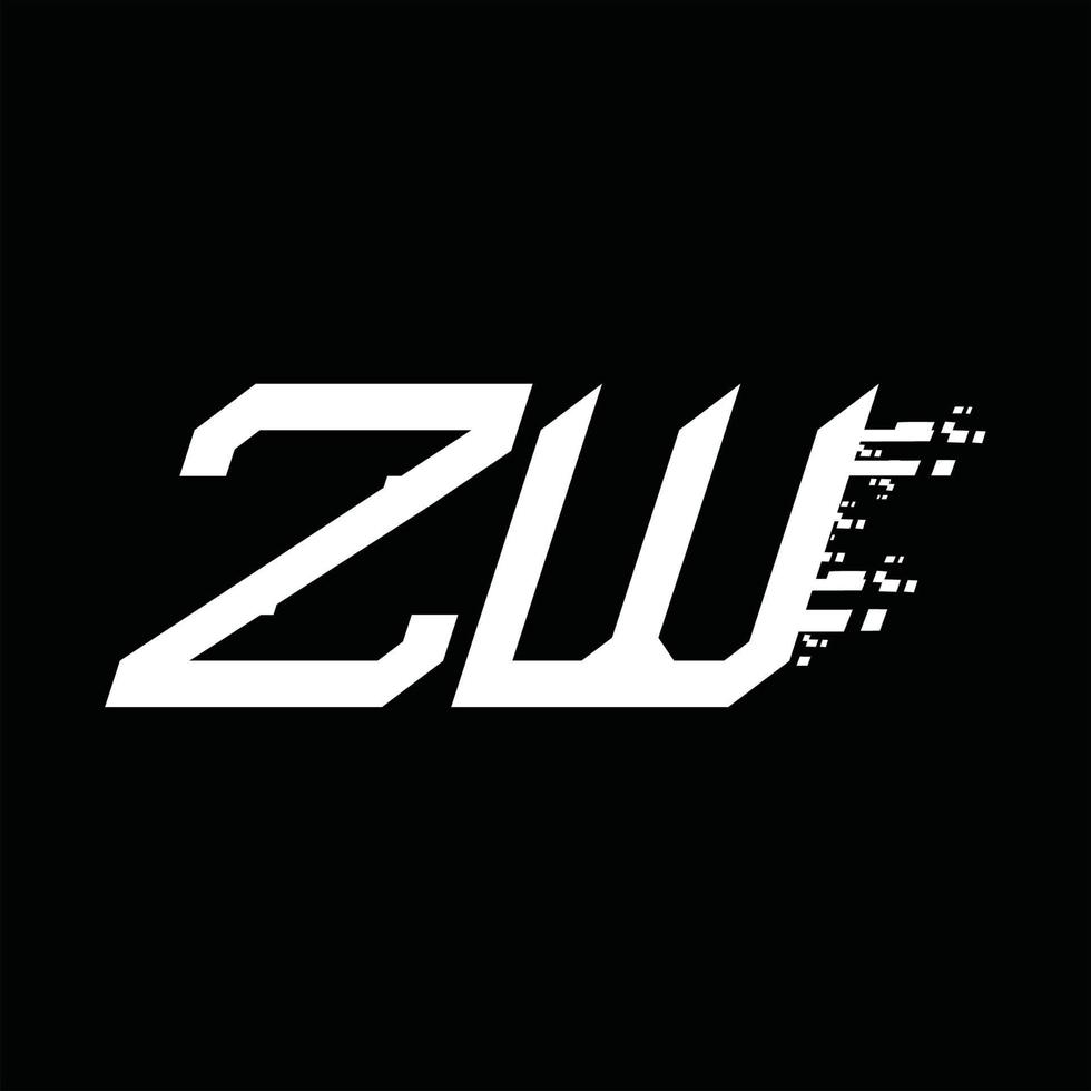 zw logo monogram abstract snelheid technologie ontwerp sjabloon vector