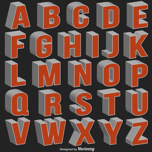 Vector 3D-lettertype