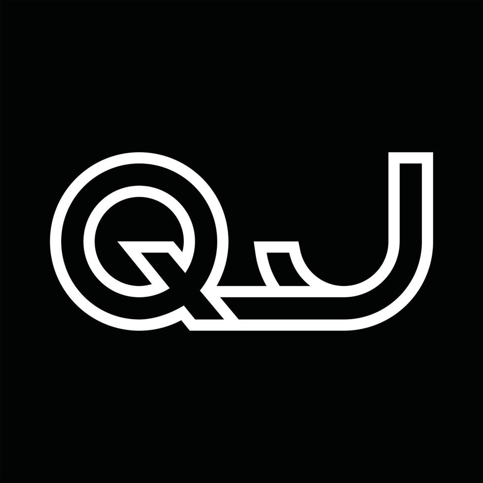 qj logo monogram met lijn stijl negatief ruimte vector