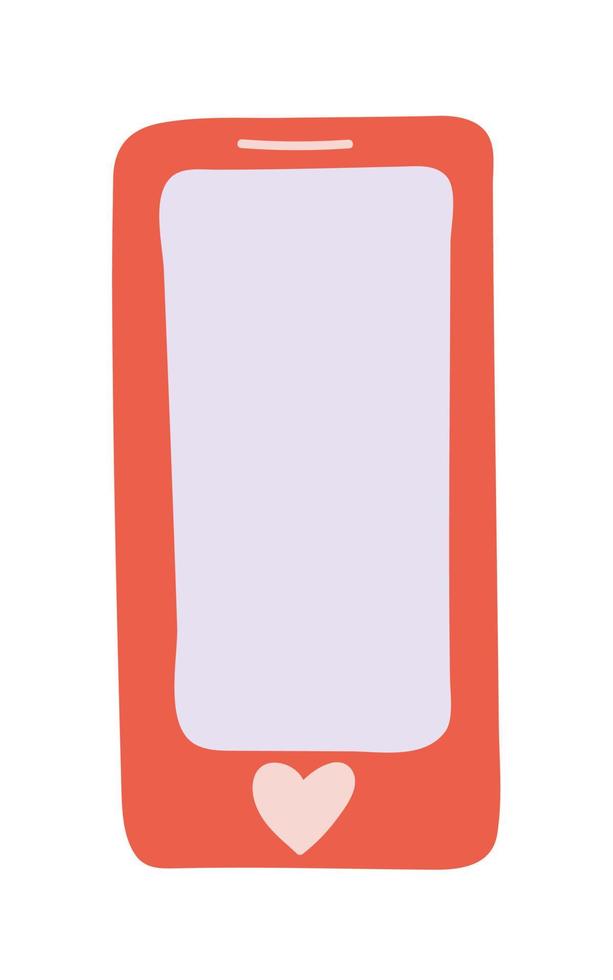 vector telefoon schetsen met hart. lief illustratie voor decoratie, textiel, sticker