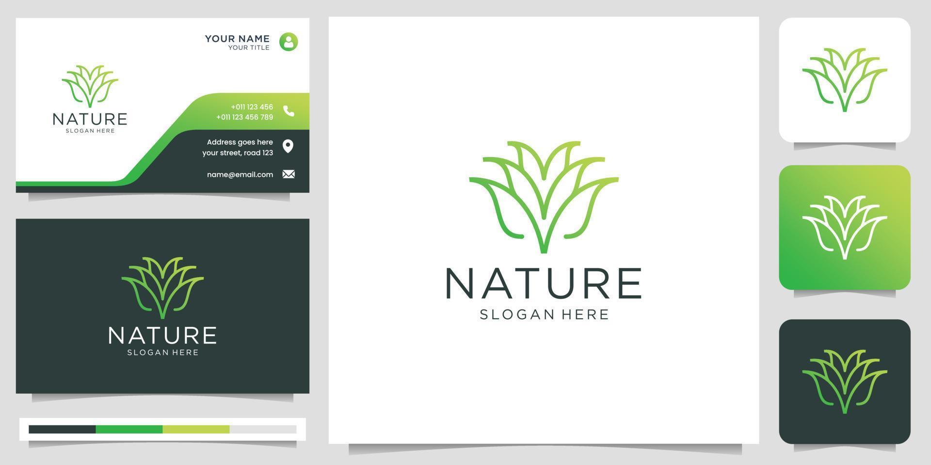 lineair gestileerde natuur logo ontwerp met helling kleur, modern concept, elegant stijl, lotus bloem. vector