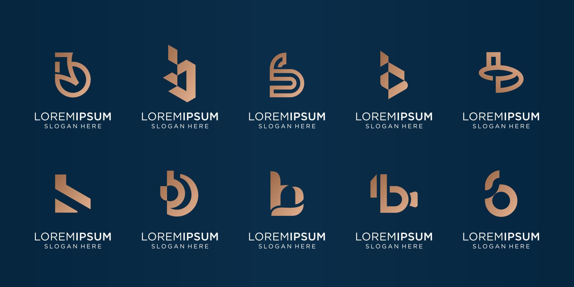 mega bundel abstract monogram eerste b ontwerp sjabloon. verzameling brief b voor bedrijf bedrijf,plat,modern,tech,symbool,lijn kunst, vorm. vector illustratie ontwerp. premie vector