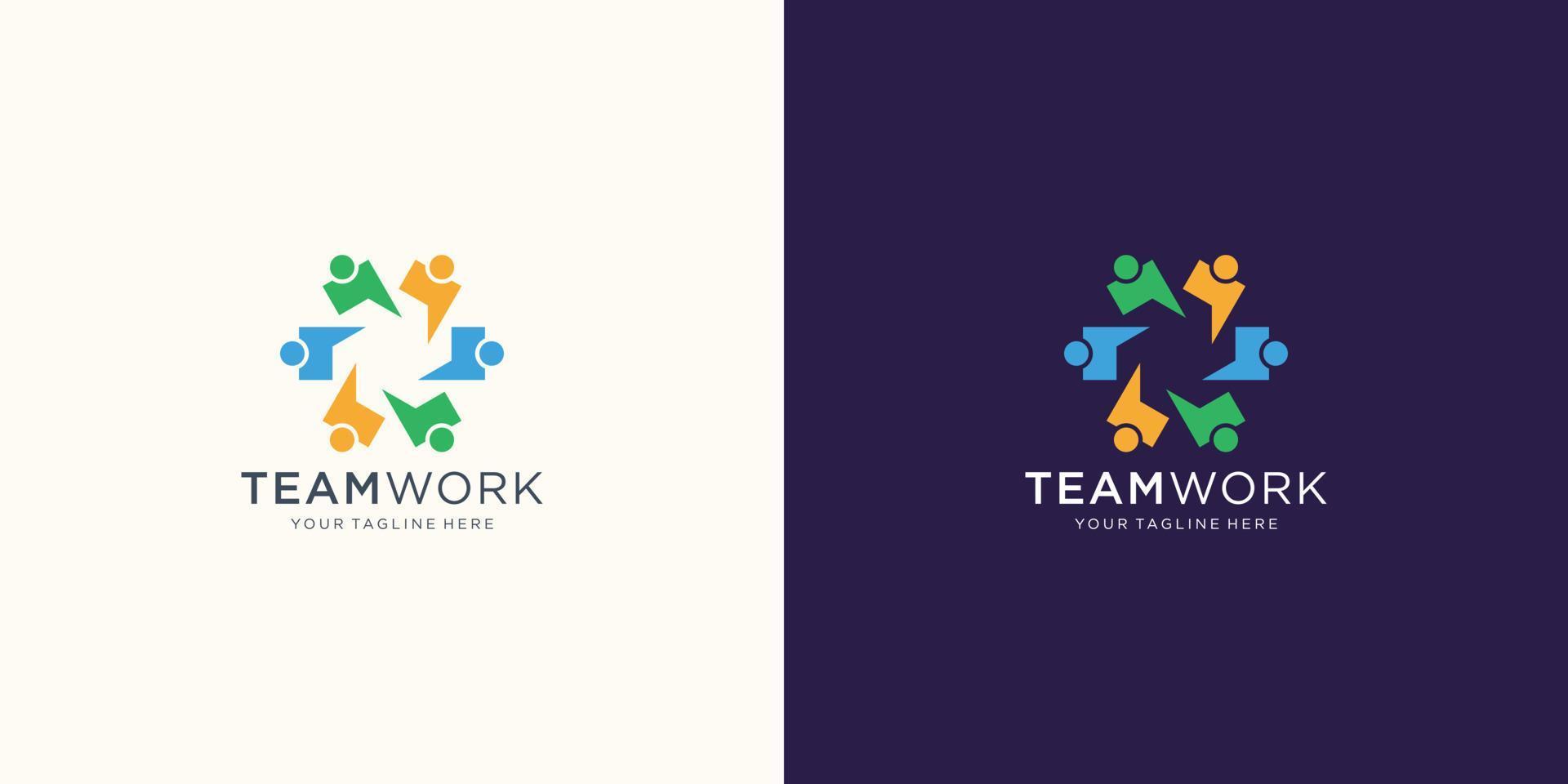 mensen menselijk samen familie eenheid logo icoon illustratie. team werk ontwerp, sociaal groep logo. vector