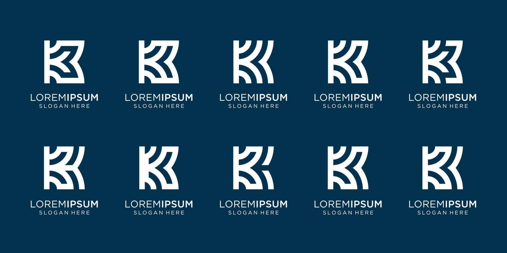 verzameling van monogram k logo ontwerp. brief k ontwerp lijn stijl . premie vector