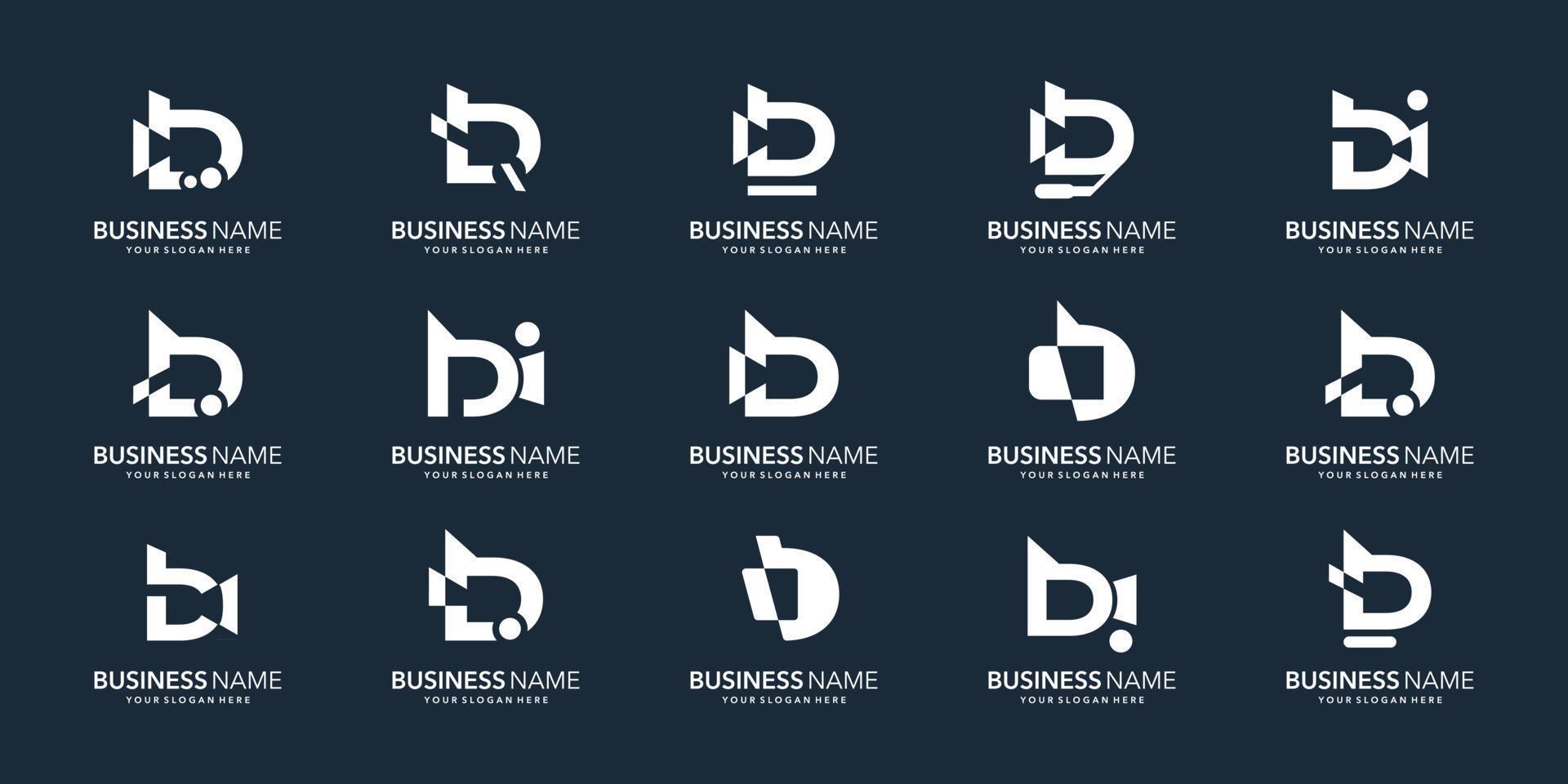 reeks van creatief brief b logos sjabloon. pictogrammen voor bedrijf van digitaal, technologie, financiën, zakelijk. vector