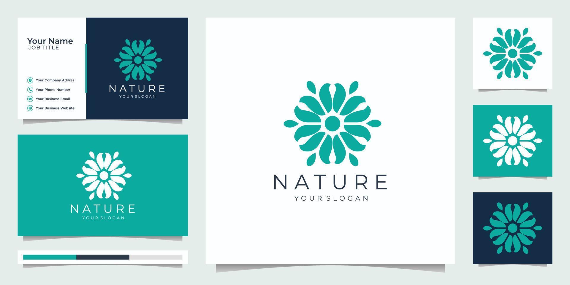 natuur gemakkelijk en elegant bloemen monogram sjabloon, elegant logo ontwerp, zaken kaart vector illustratie.premium vector