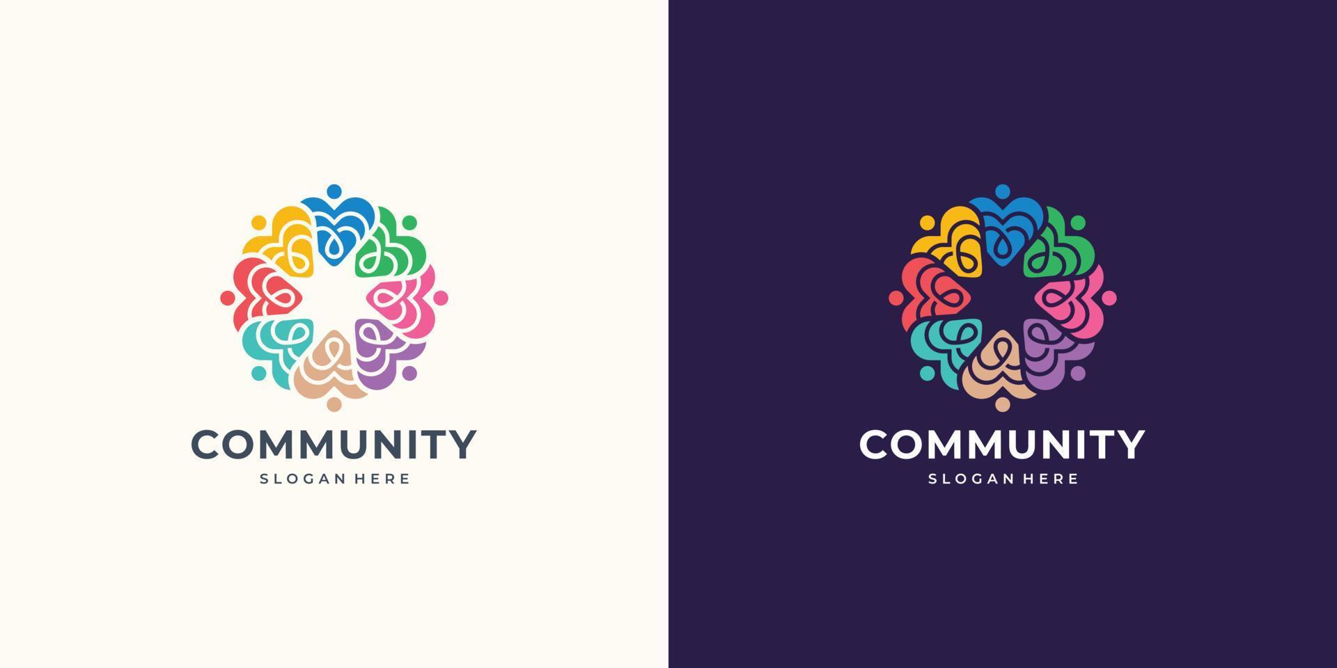 abstract gemeenschap sociaal groep logo ontwerp inspiratie. stromen mensen concept, circulaire gemeenschap. vector
