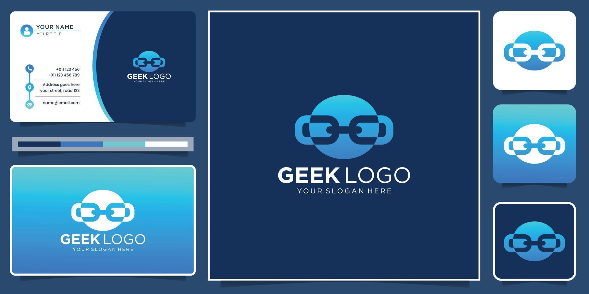 creatief concept geek logo ontwerp met cirkel vorm stijl. inspiratie geek logo met bedrijf kaart. vector