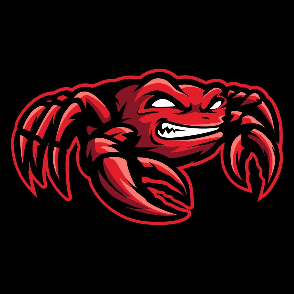 rood krab mascotte logo ontwerp vector met concept stijl voor insigne
