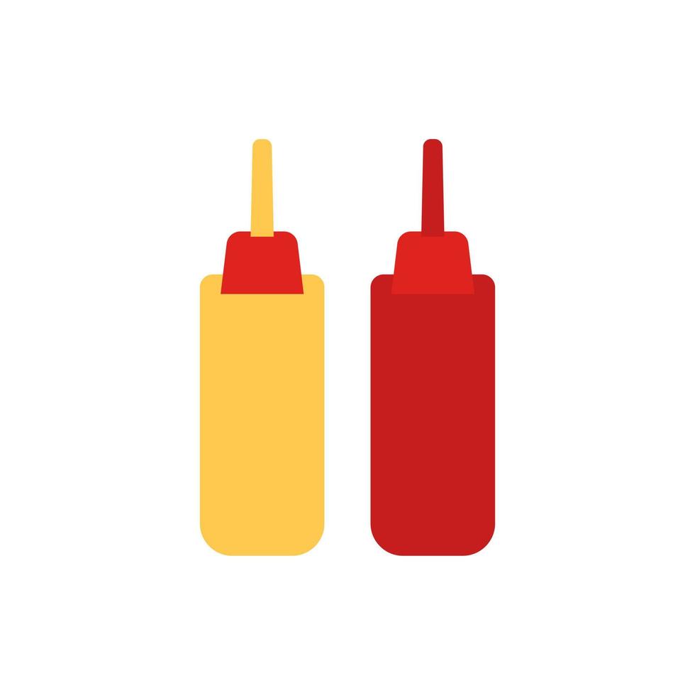 mayonaise en ketchup in fles vlak ontwerp vector illustratie