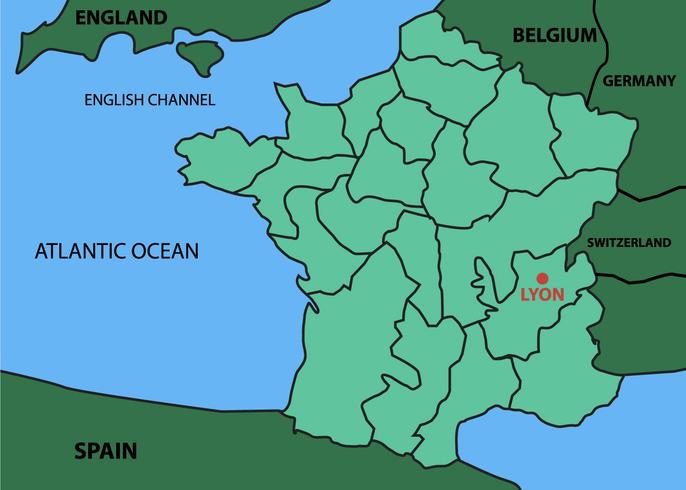 Kaart van de stad Lyon vector