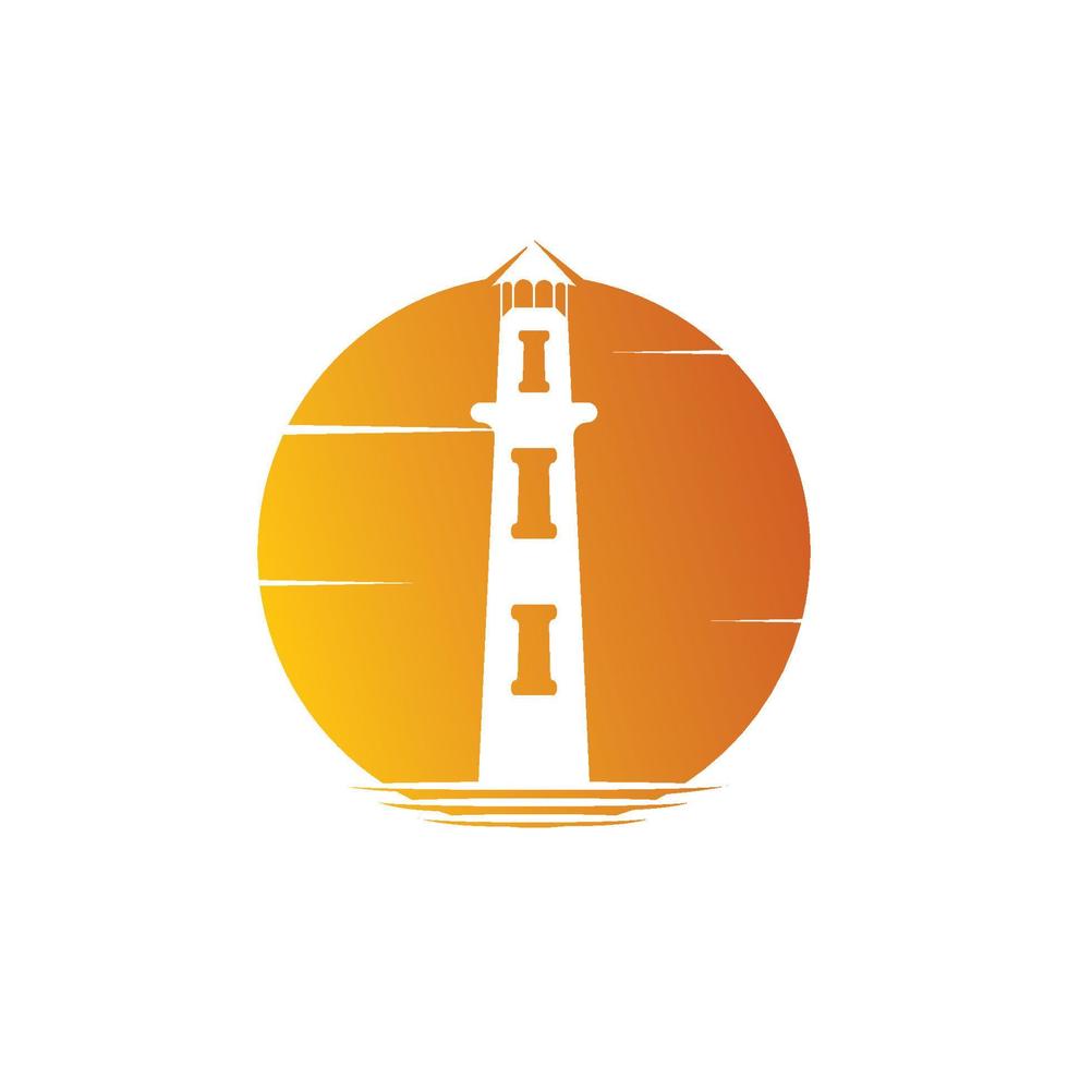 vuurtoren icoon logo en vector illustratie baken toren ontwerp