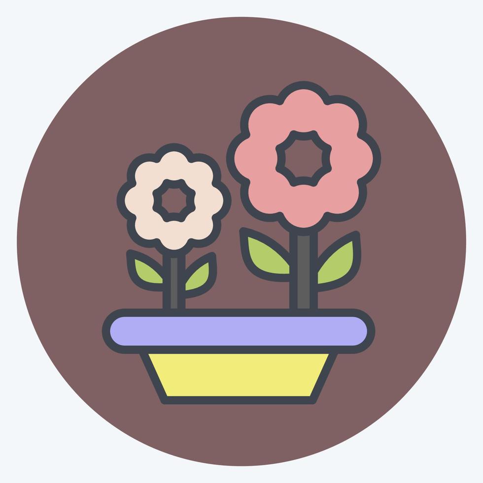 icoon bloemen. verwant naar flora symbool. kleur maat stijl. gemakkelijk illustratie. fabriek. eik. blad. roos vector