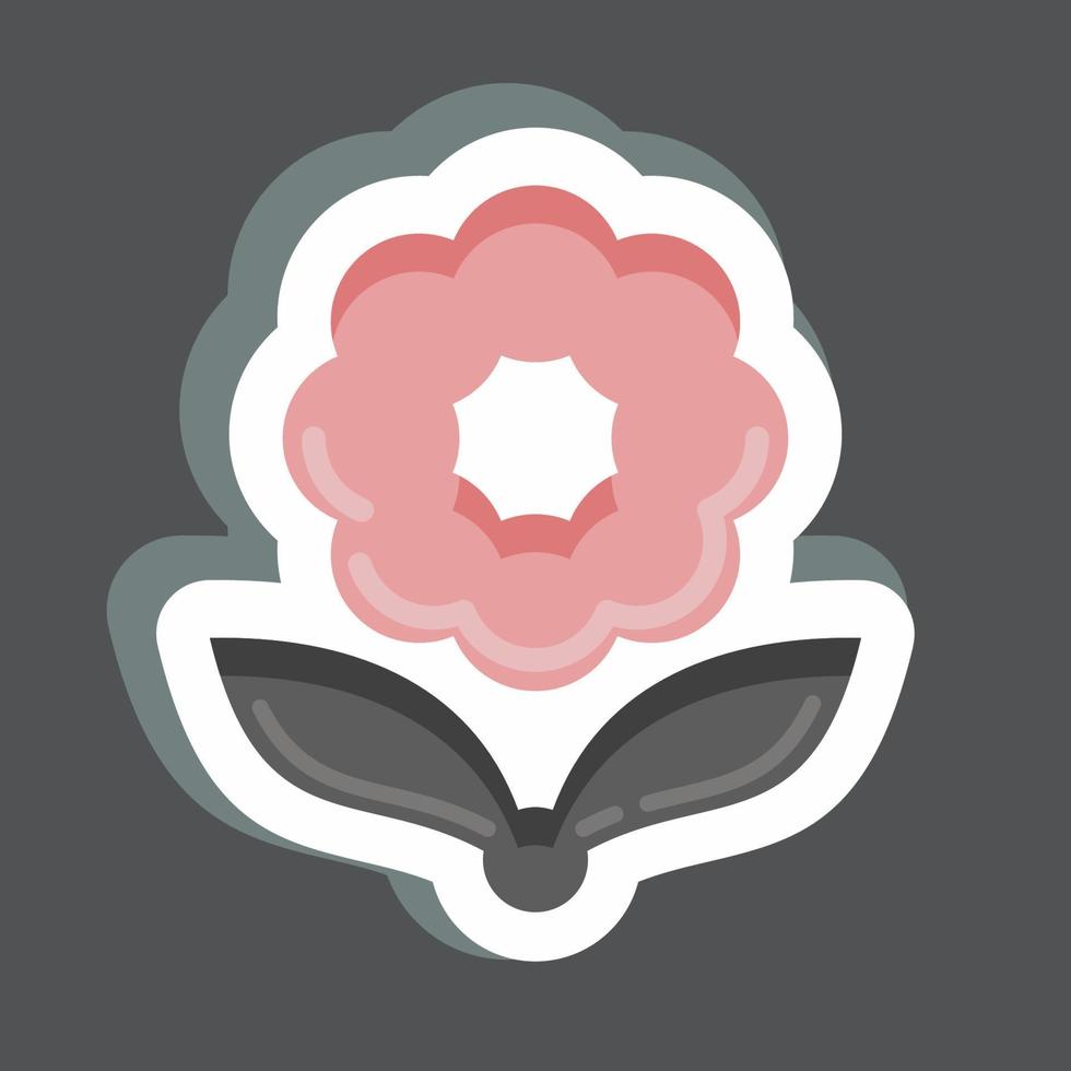 sticker bloem. verwant naar flora symbool. gemakkelijk illustratie. fabriek. eik. blad. roos vector