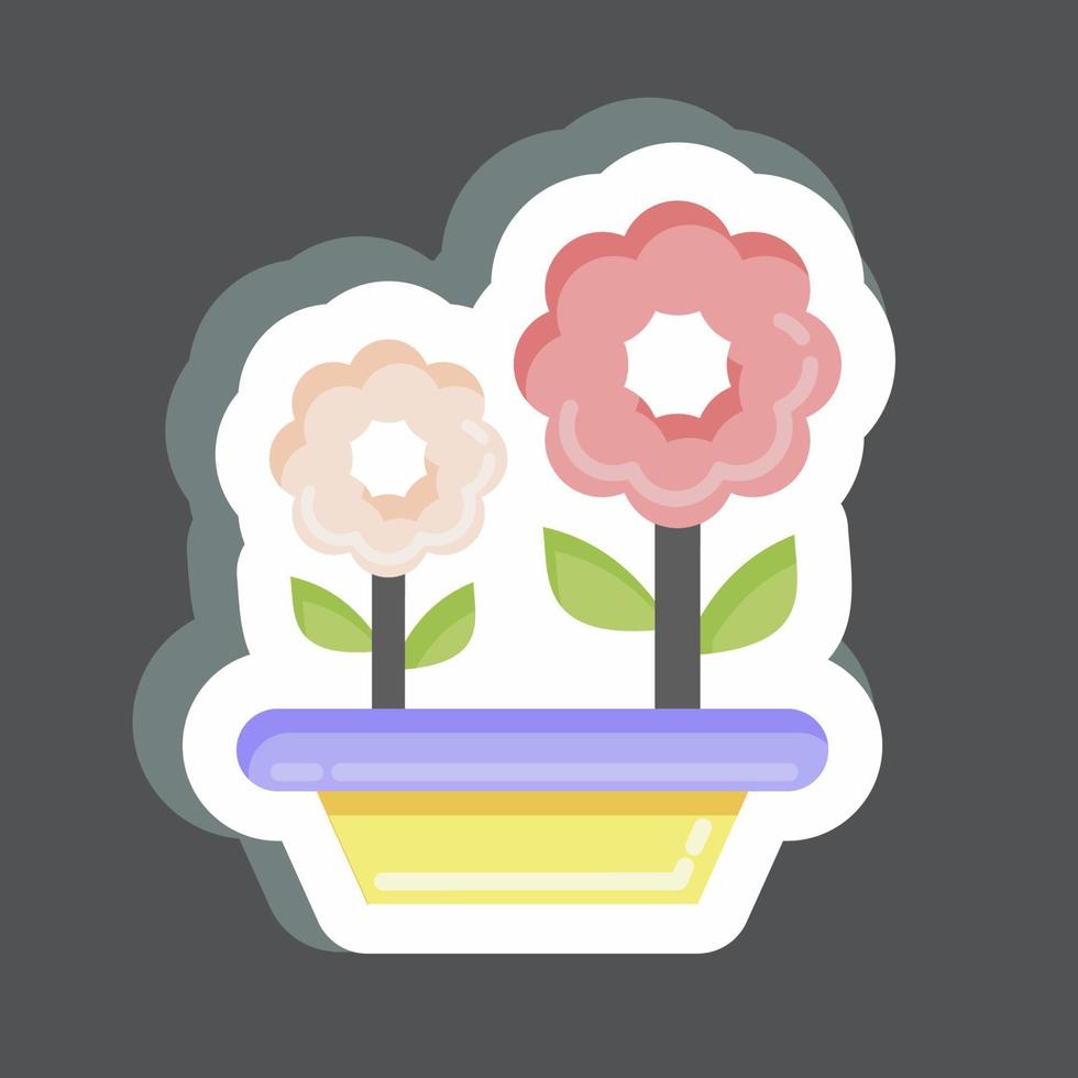 sticker bloemen. verwant naar flora symbool. gemakkelijk illustratie. fabriek. eik. blad. roos vector