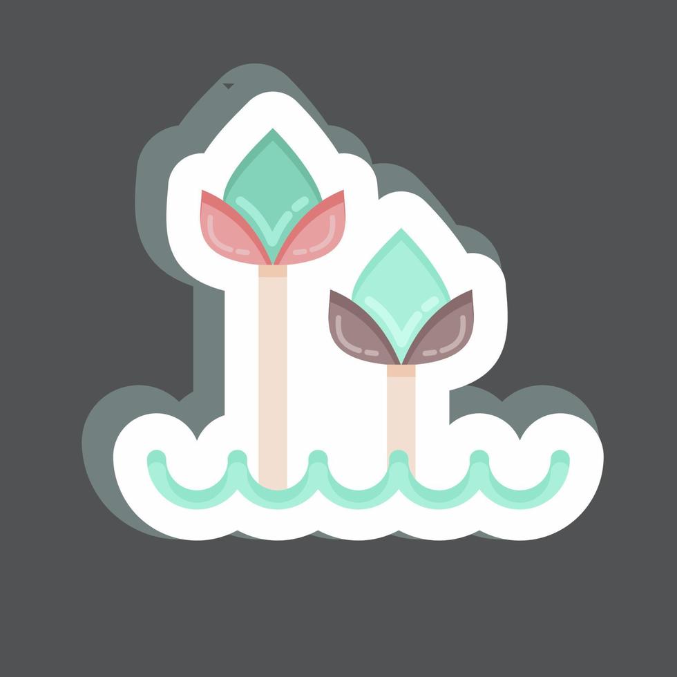 sticker tulpen 2. verwant naar flora symbool. gemakkelijk illustratie. fabriek. eik. blad. roos vector