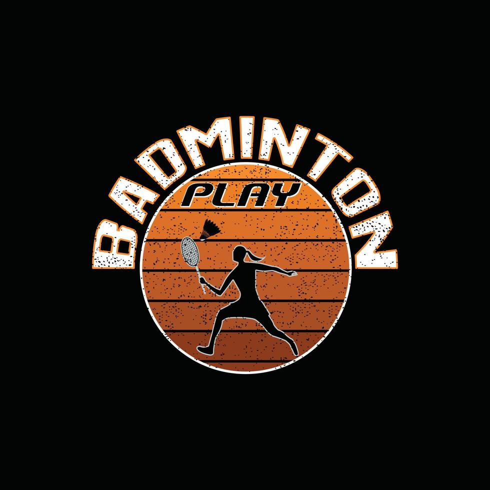 badminton vector t-shirt ontwerp. badminton t-shirt ontwerp. kan worden gebruikt voor afdrukken mokken, sticker ontwerpen, groet kaarten, affiches, Tassen, en t-shirts.