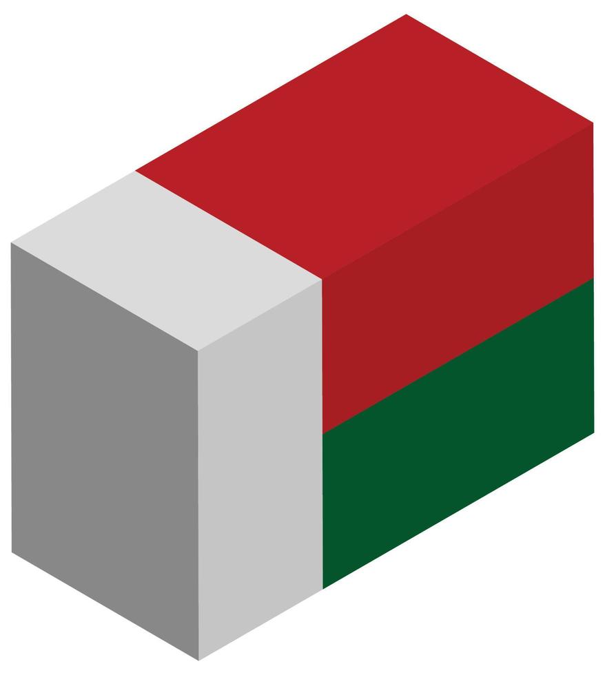 nationaal vlag van Madagascar - isometrische 3d weergave. vector