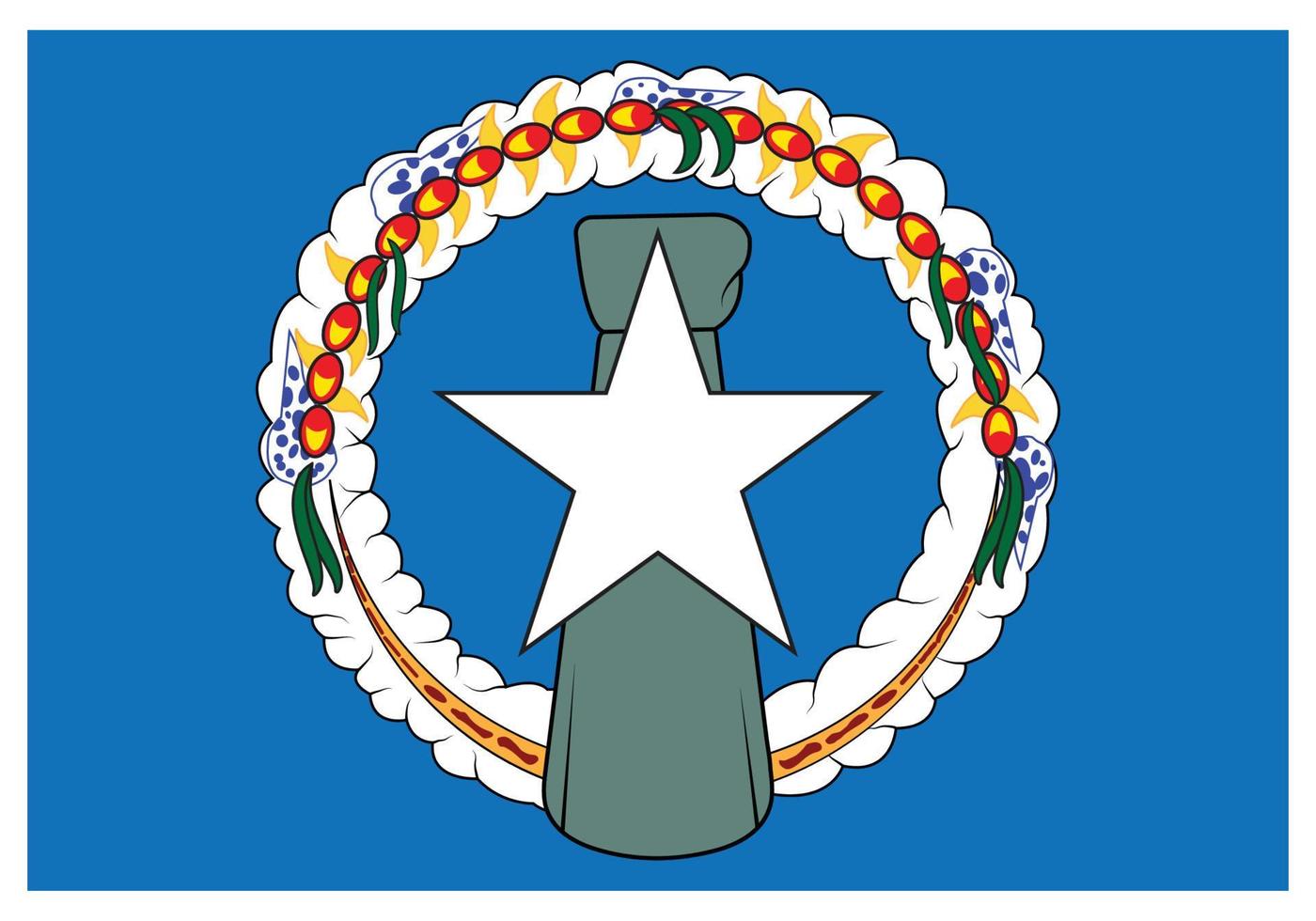nationaal vlag van noordelijk mariana eiland - vlak kleur icoon. vector