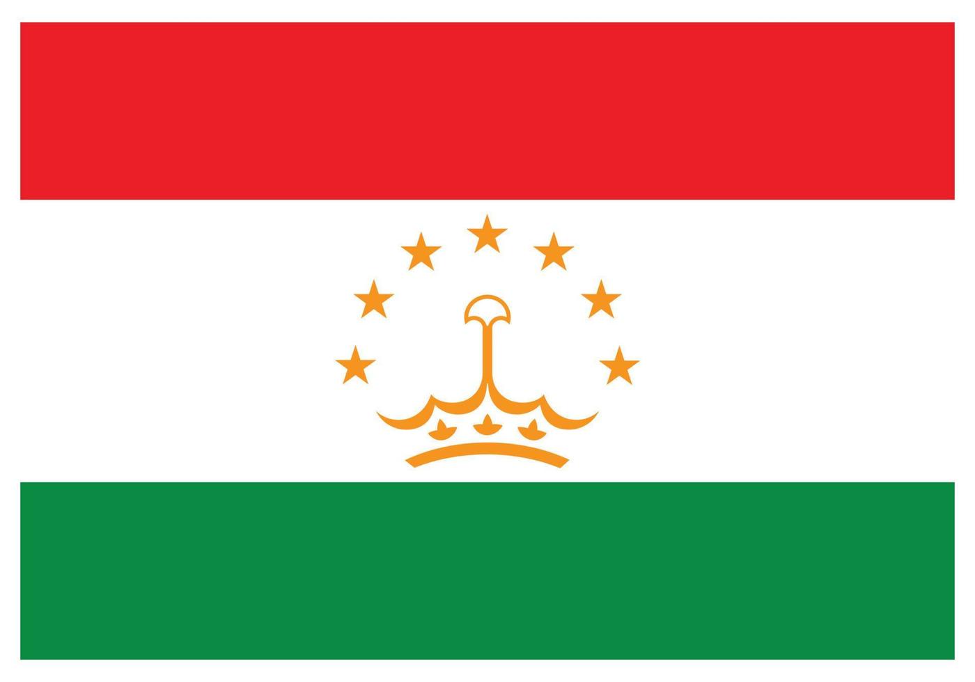 nationaal vlag van Tadzjikistan - vlak kleur icoon. vector