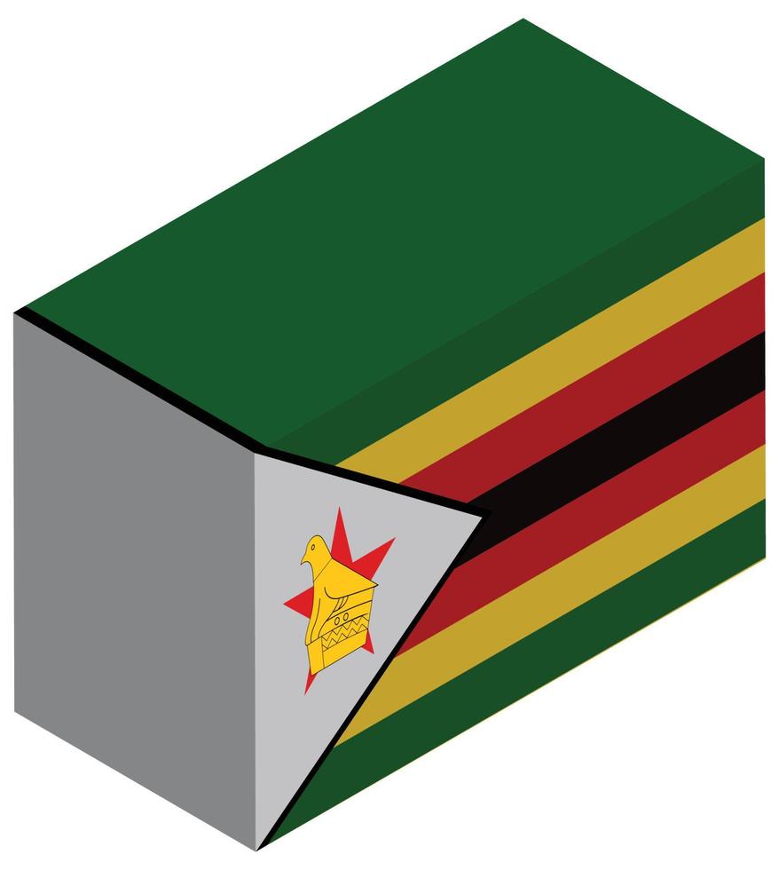 nationaal vlag van Zimbabwe - isometrische 3d weergave. vector