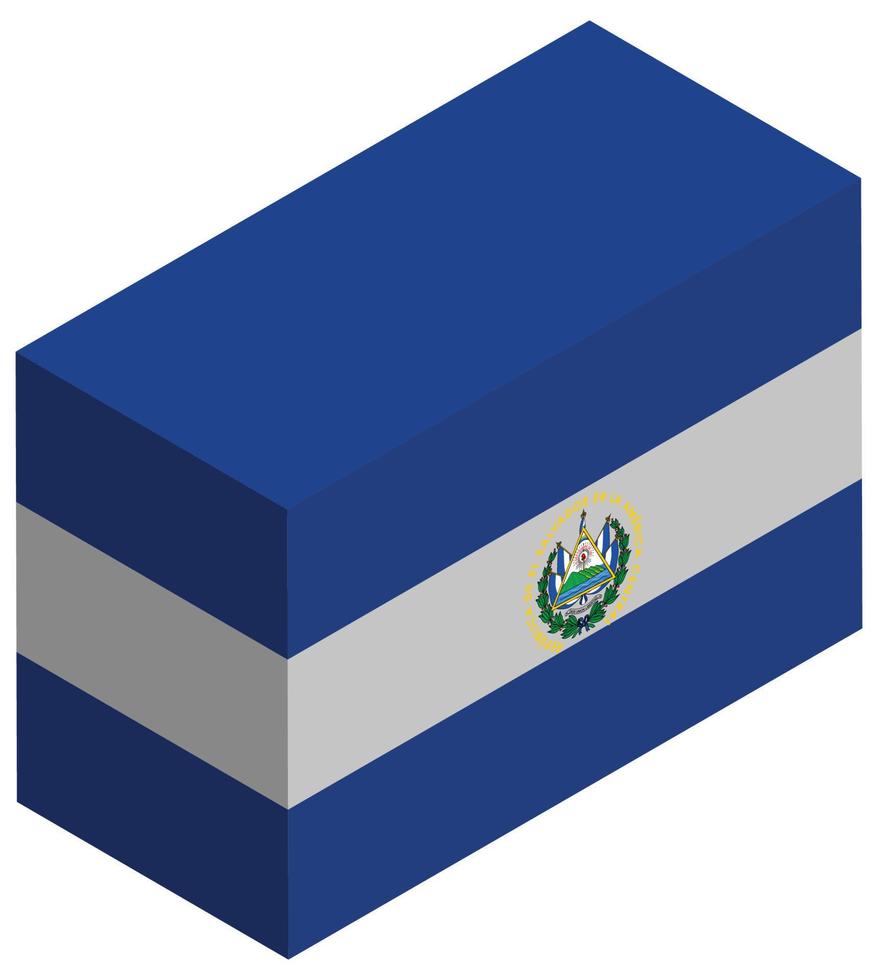 nationaal vlag van el Salvador - isometrische 3d weergave. vector