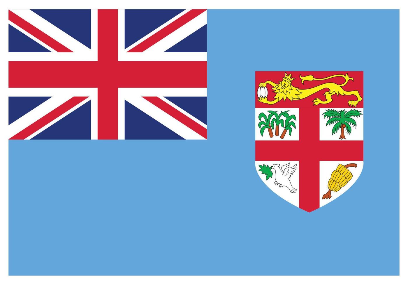 nationaal vlag van fiji - vlak kleur icoon. vector