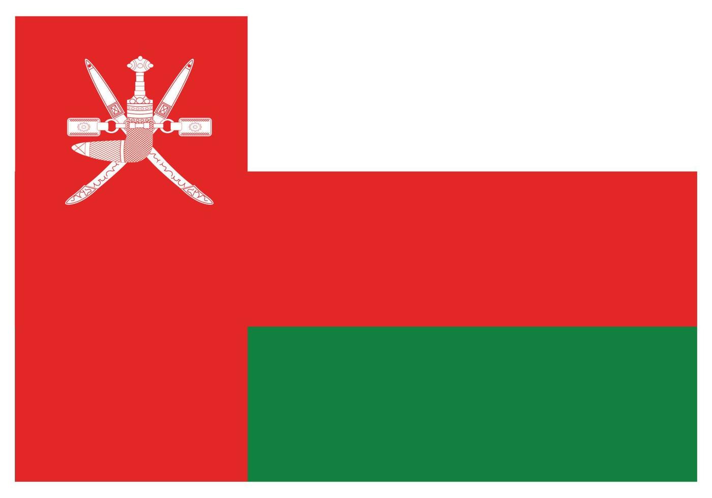 nationaal vlag van Oman - vlak kleur icoon. vector