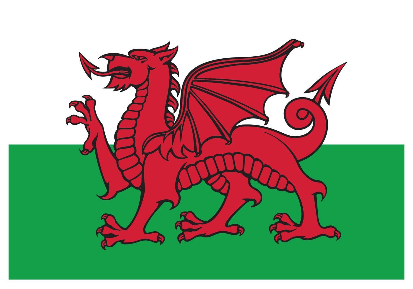 nationaal vlag van Wales - vlak kleur icoon. vector