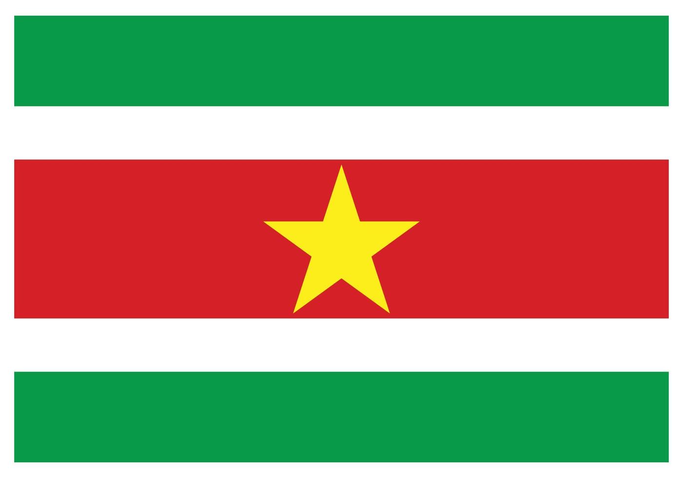 nationaal vlag van Suriname - vlak kleur icoon. vector