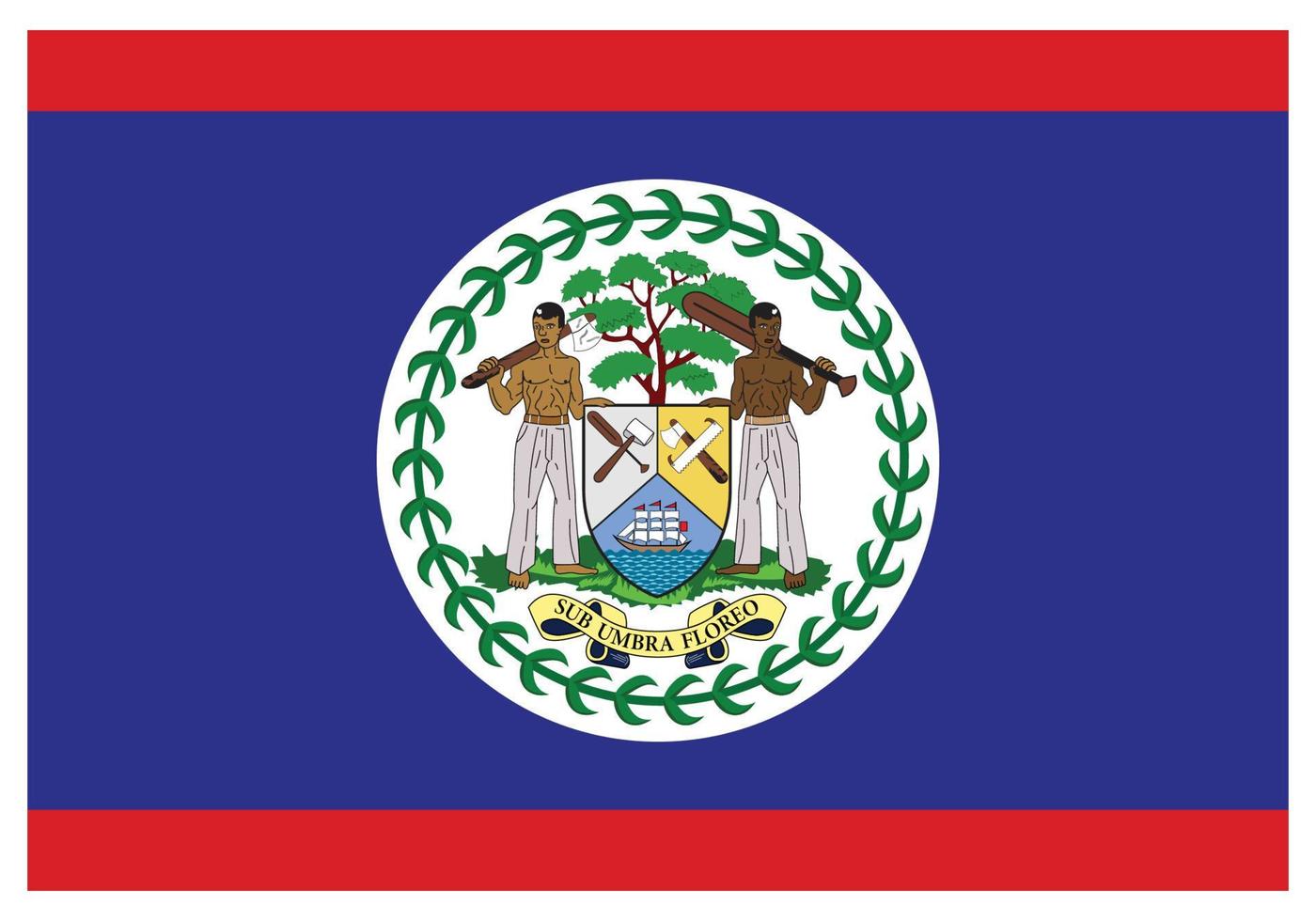 nationaal vlag van Belize - vlak kleur icoon. vector