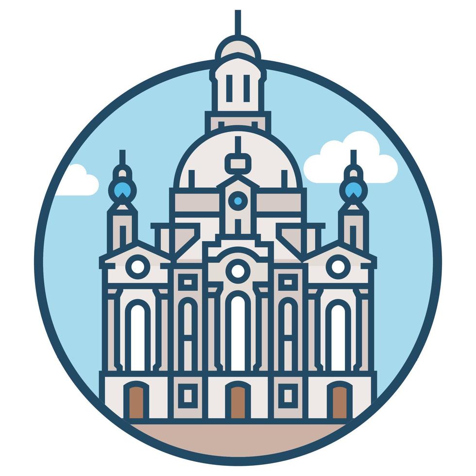 wereld beroemd gebouw - frauenkirche Dresden vector