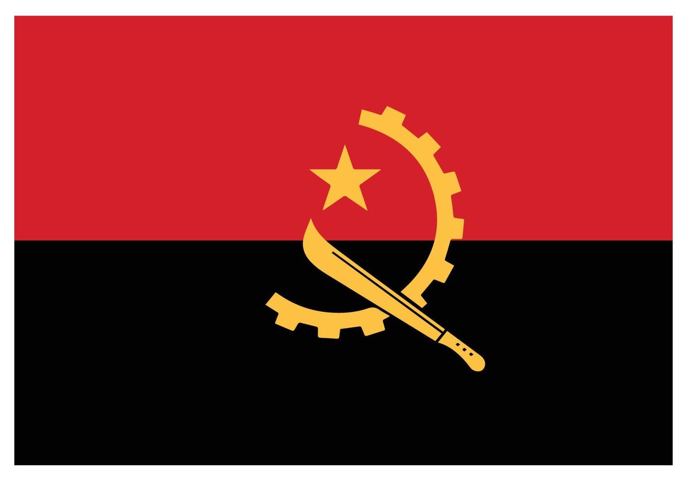 nationaal vlag van Angola - vlak kleur icoon. vector