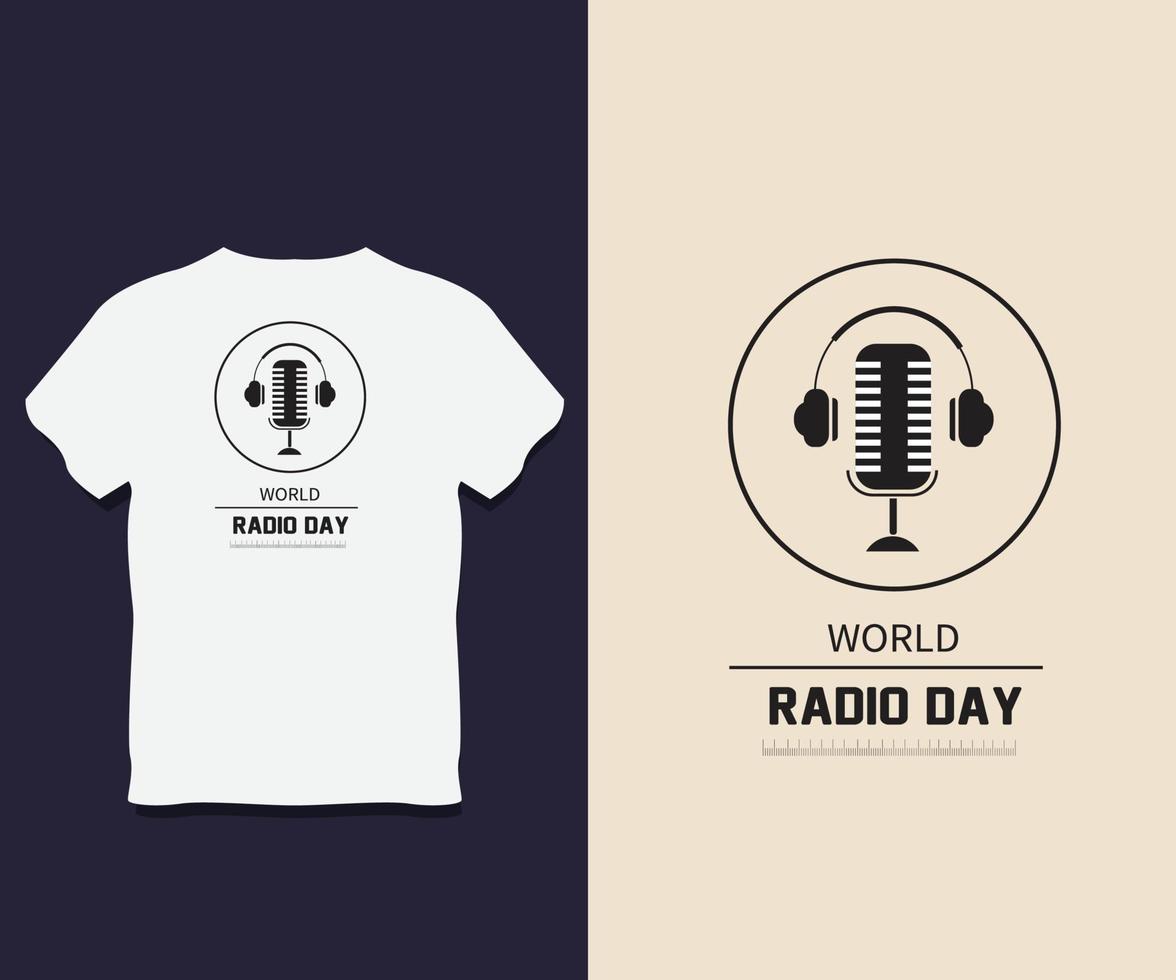 wereld radio dag typografie t-shirt ontwerp vector